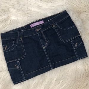 Denim Dark Jeans Mini Skirt
